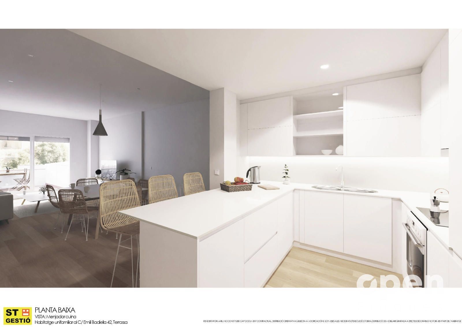 Kitchen of Single-family semi-detached for sale in Terrassa  with Air Conditioner, Heating and Parquet flooring