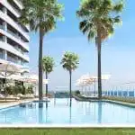 Piscina de Apartament en venda en La Manga del Mar Menor amb Aire condicionat, Jardí privat i Terrassa