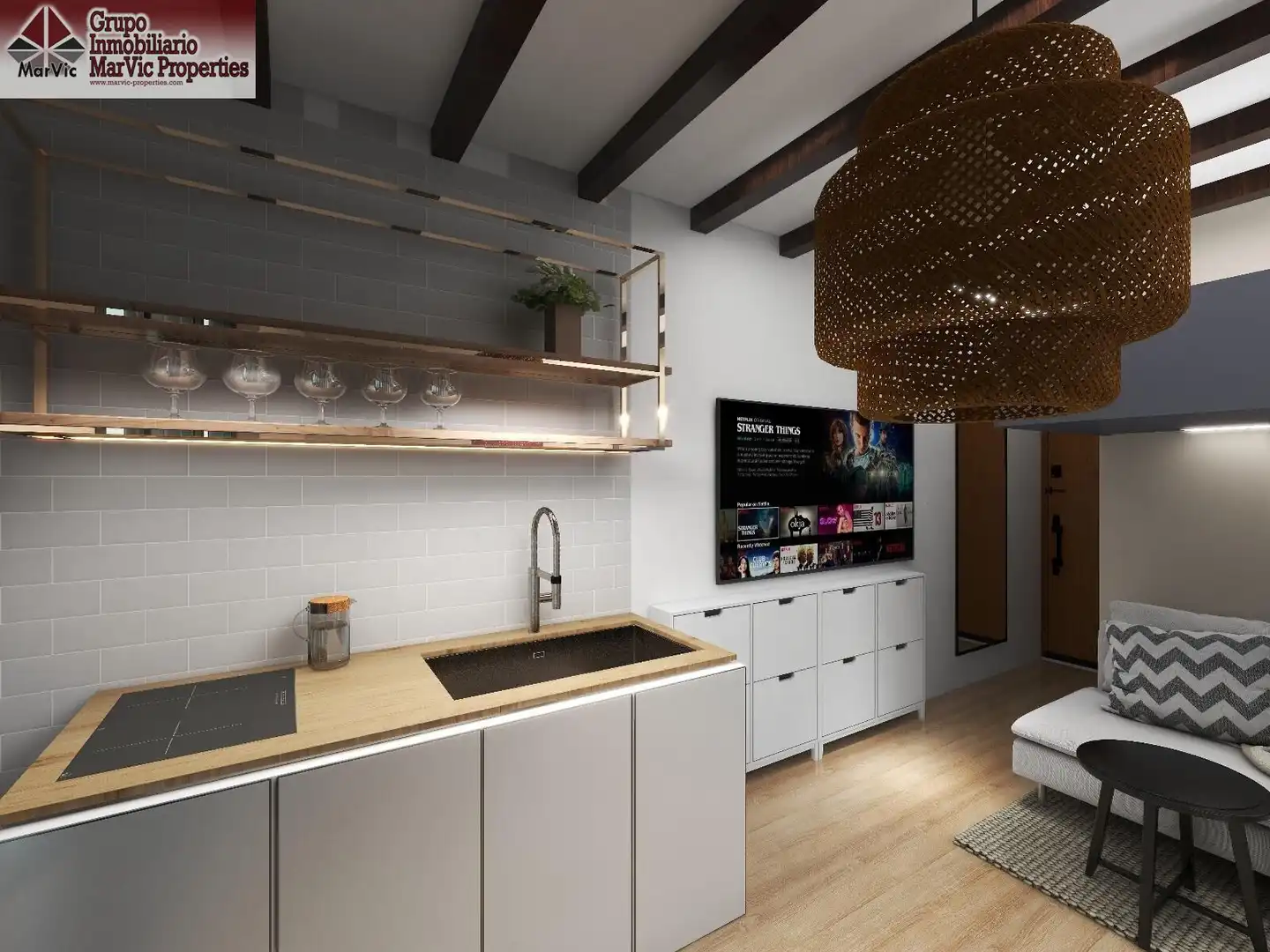 Cocina de Apartamento en venta en Villajoyosa / La Vila Joiosa con Aire acondicionado, Terraza y Amueblado