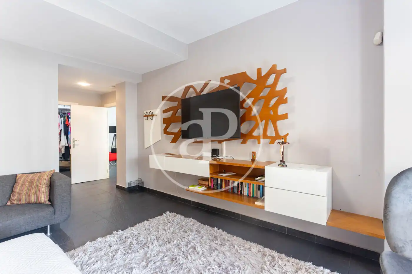 Living room of Flat for rent in Barcelona  with Air Conditioner, Heating and Private garden