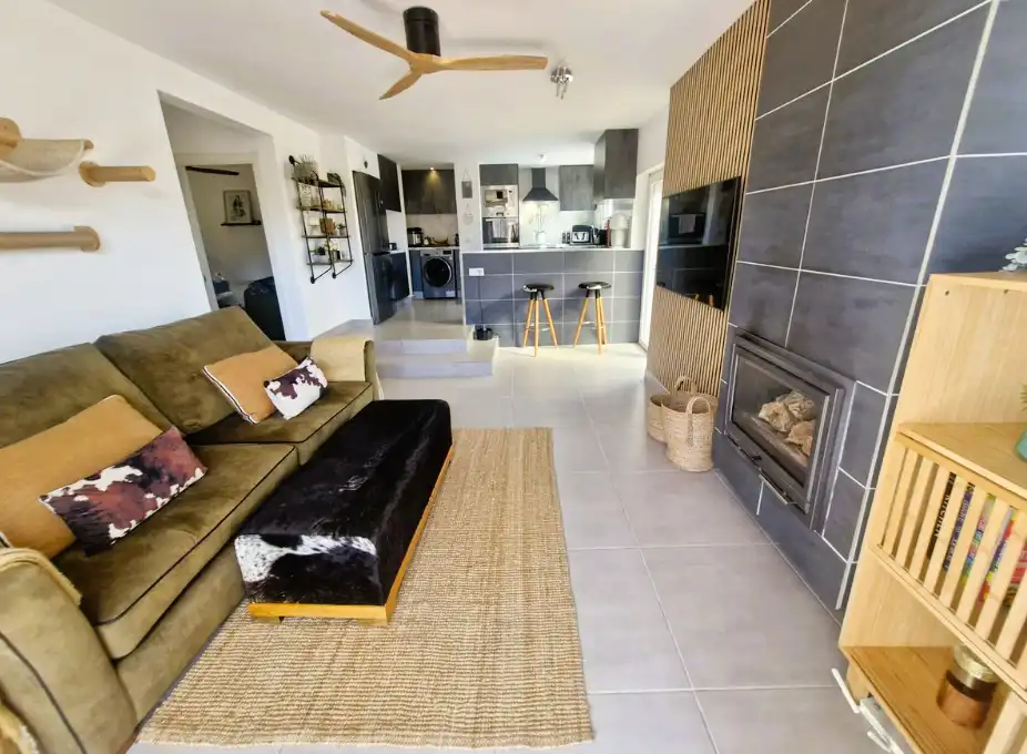 Sala de estar de Casa o chalet en venta en Mijas con Aire acondicionado, Jardín privado y Terraza