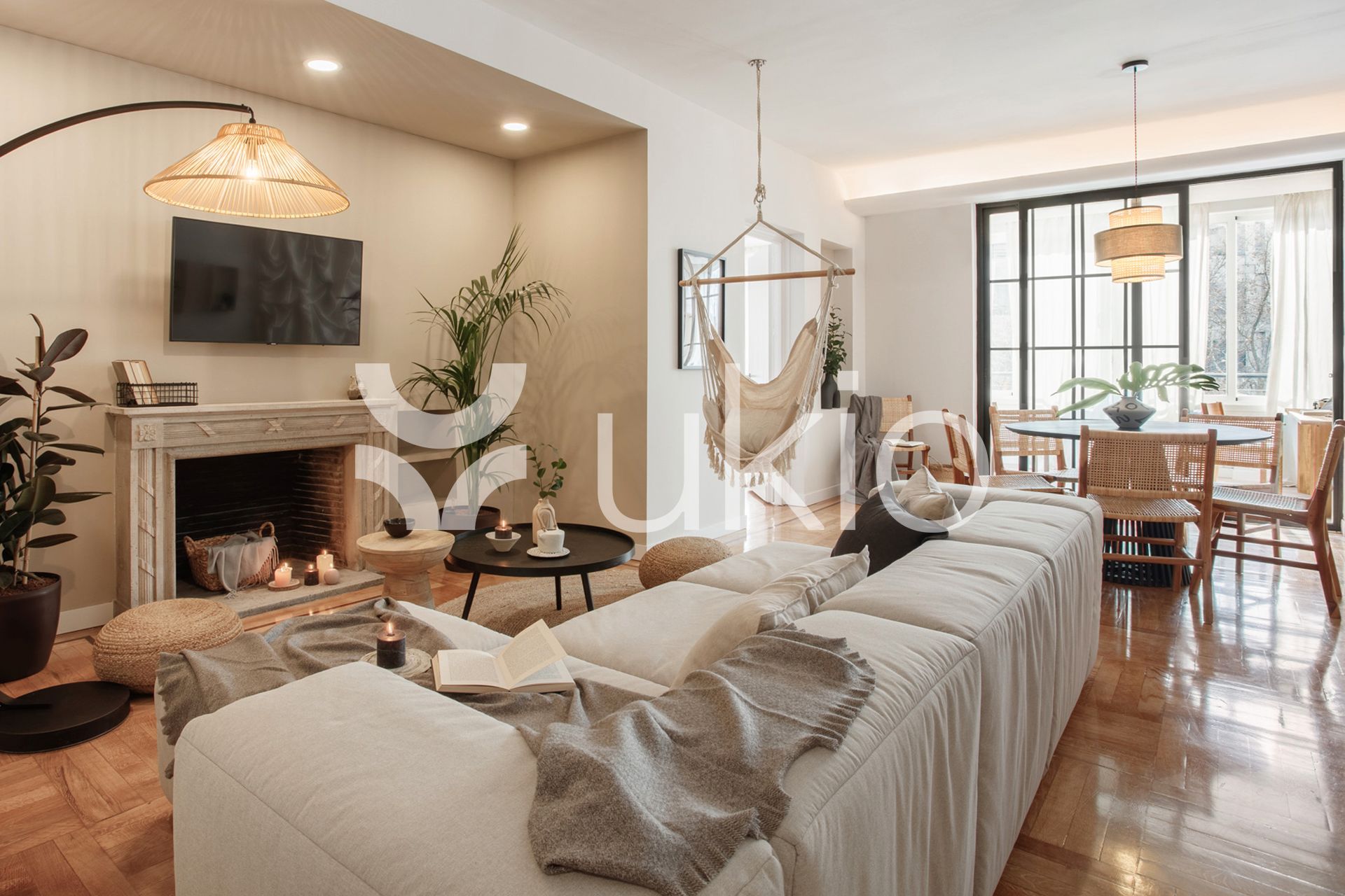 Living room of Apartment to rent in  Madrid Capital  with Air Conditioner, Heating and Terrace