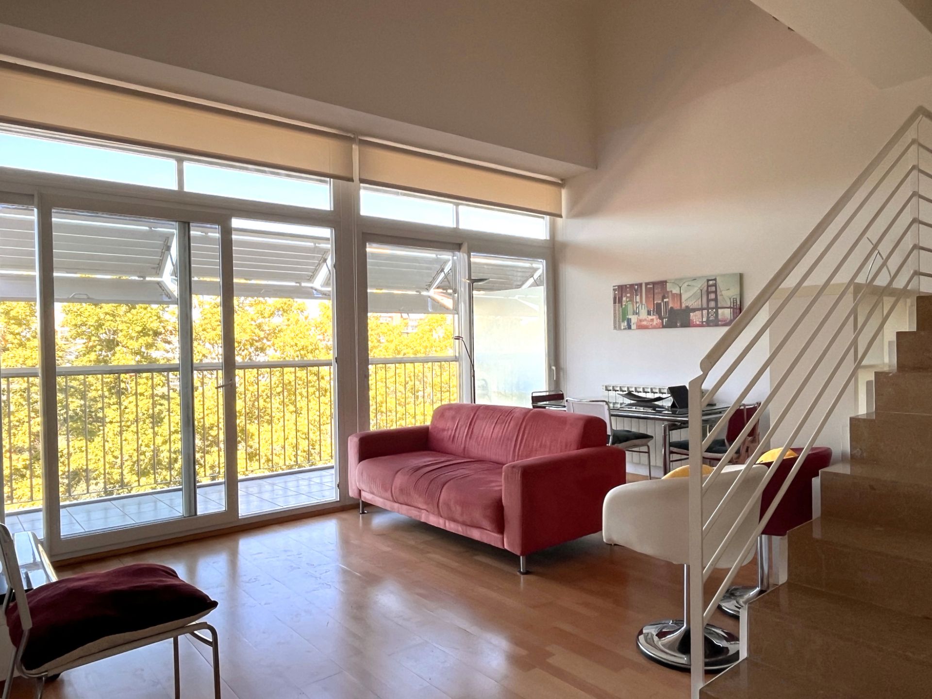 Sala d'estar de Pis de lloguer en Girona Capital amb Aire condicionat, Calefacció i Terrassa
