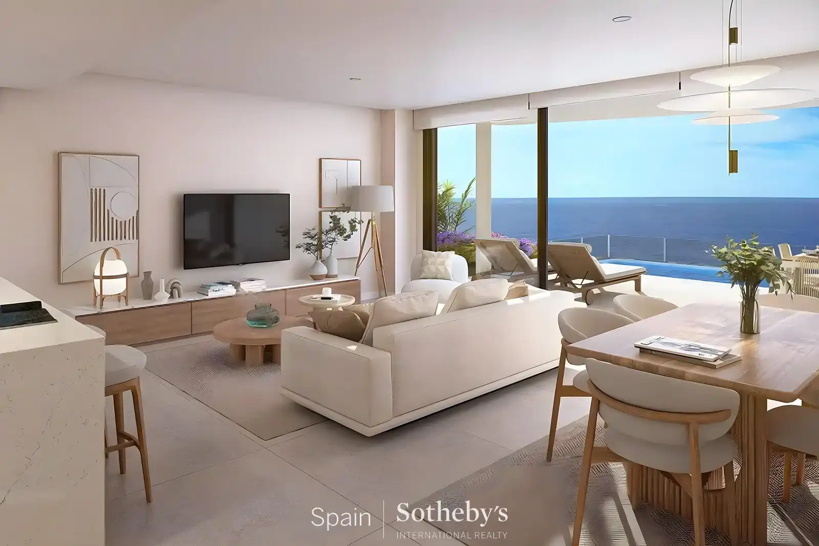 Sala d'estar de Apartament en venda en Adeje amb Aire condicionat, Jardí privat i Terrassa
