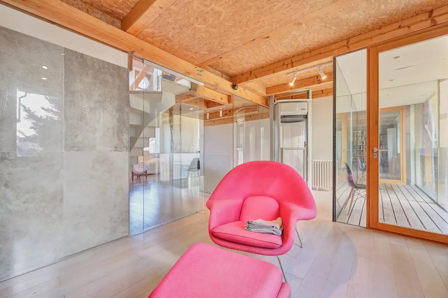 Sala de estar de Casa adosada en venta en  Pamplona / Iruña con Calefacción, Jardín privado y Parquet