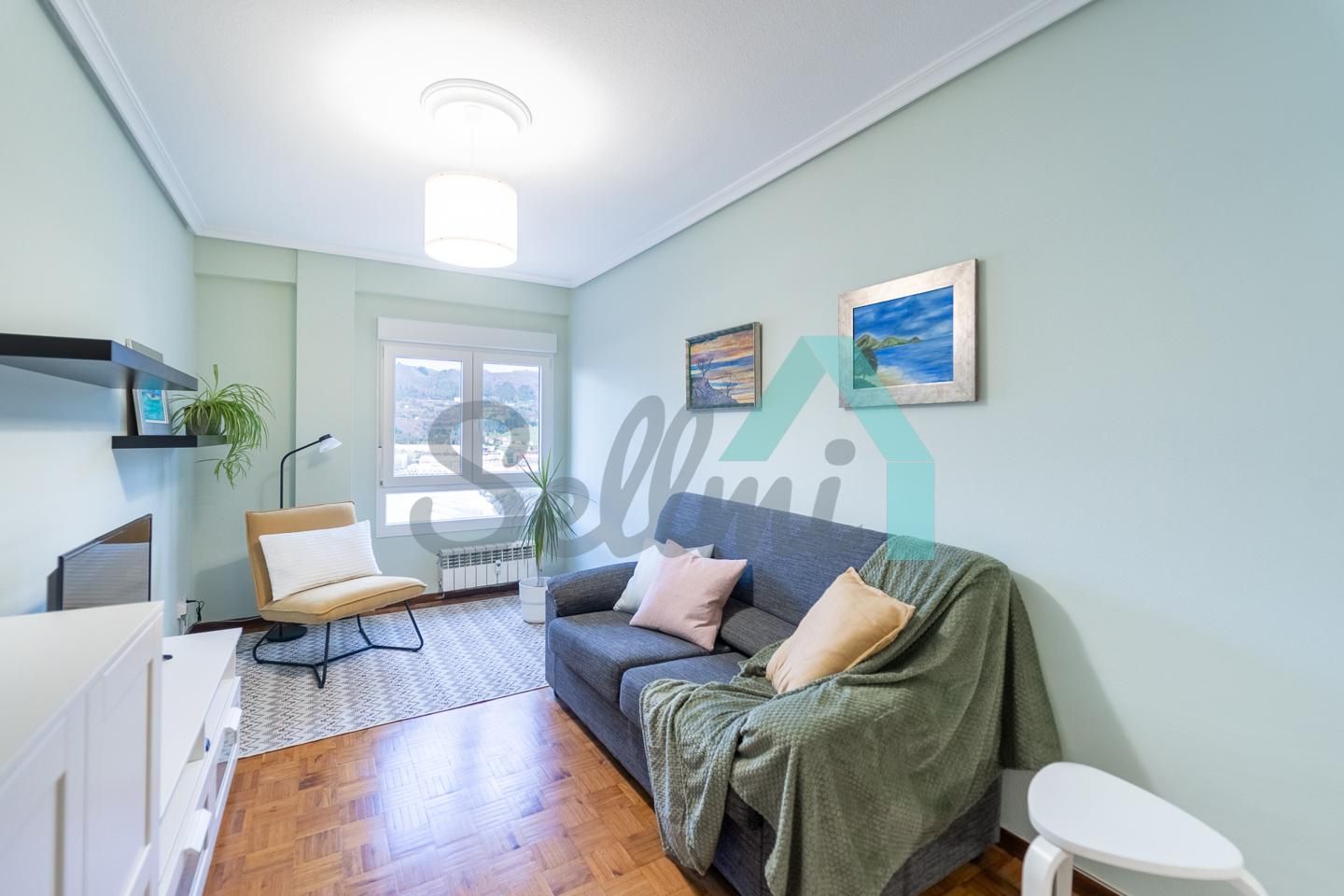 Sala d'estar de Pis de lloguer en Oviedo  amb Calefacció, Parquet i Moblat