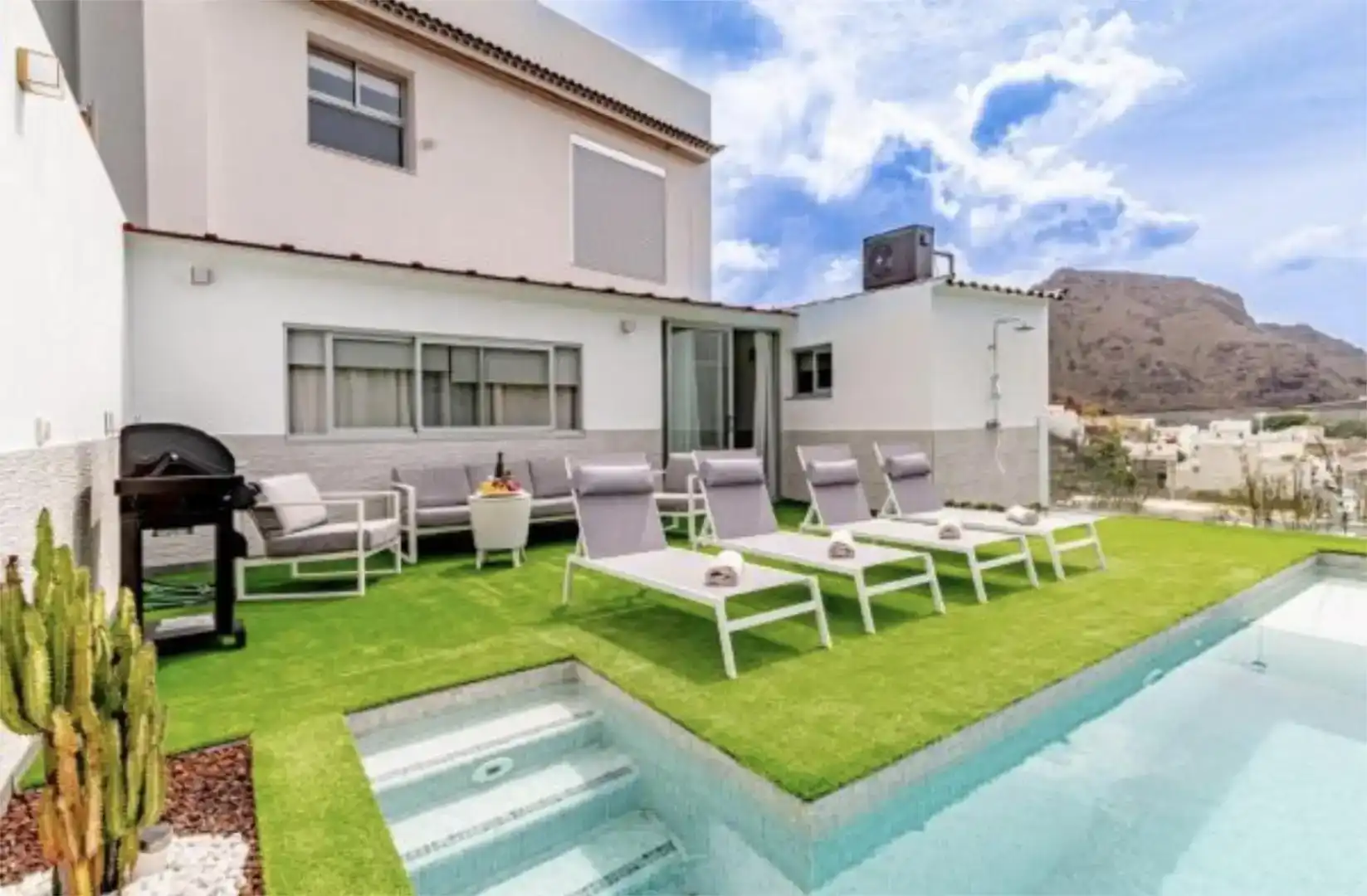 Terrassa de Casa o xalet de lloguer en Santiago del Teide amb Aire condicionat, Jardí privat i Piscina