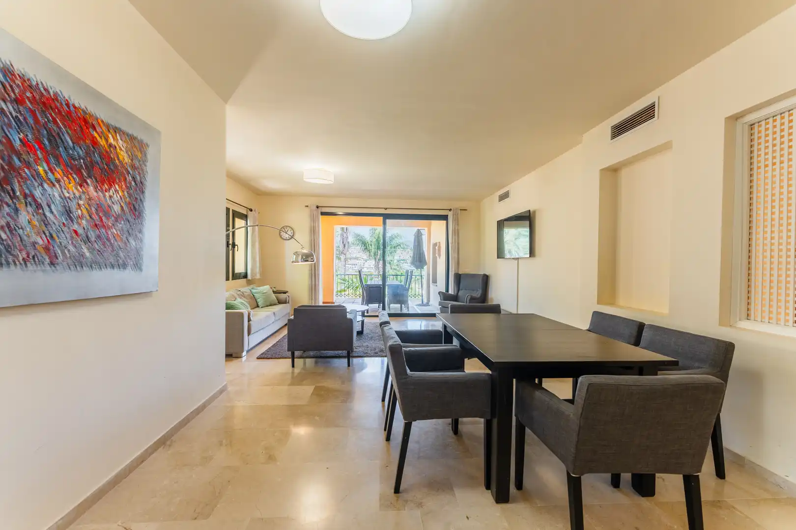 Living room of Apartments for rent in Estepona  with Air Conditioner, Heating and Parquet flooring