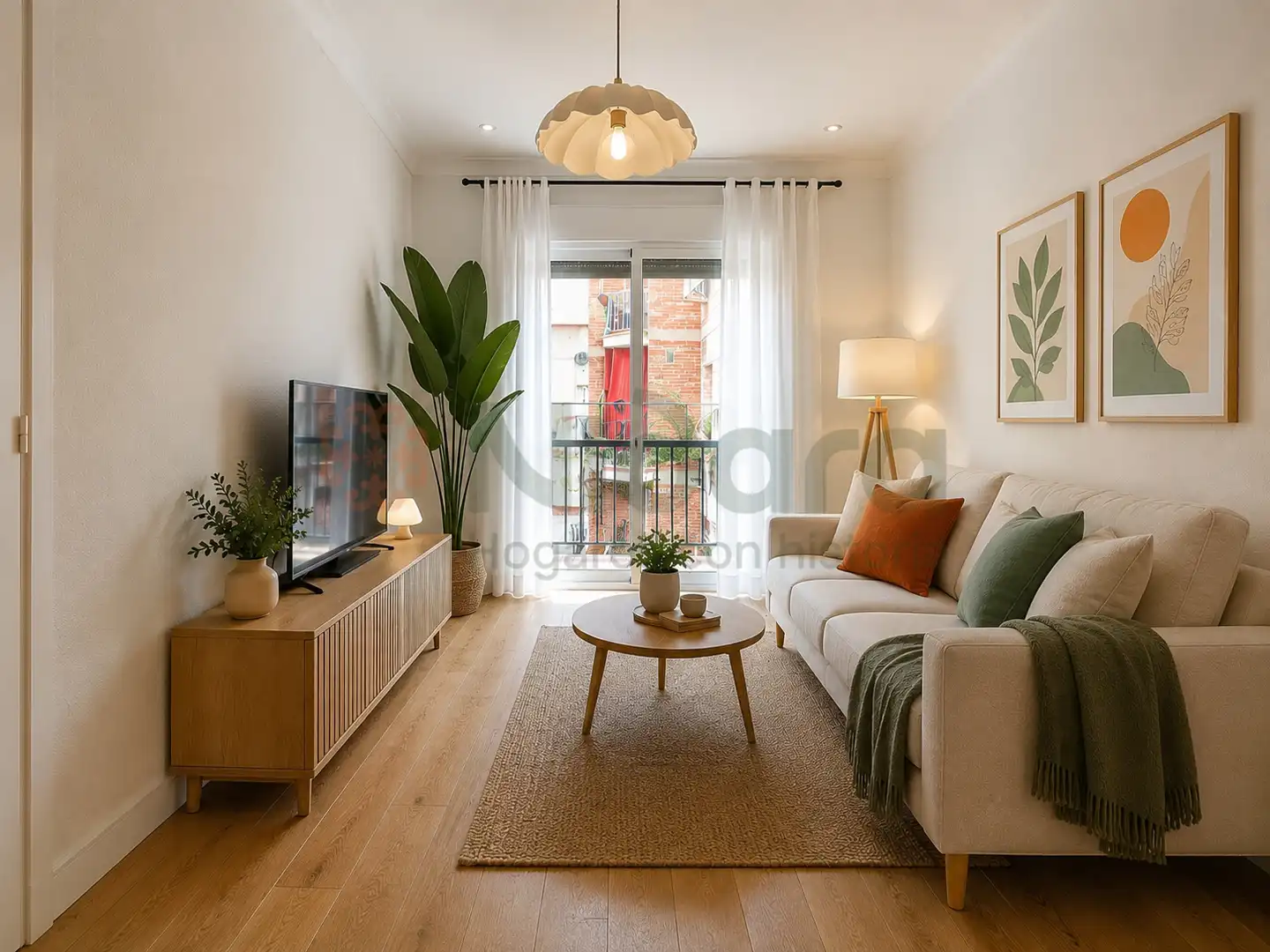 Wohnzimmer von Wohnung zum Verkauf in Barcelona mit Möbliert, Ofen und Balkon