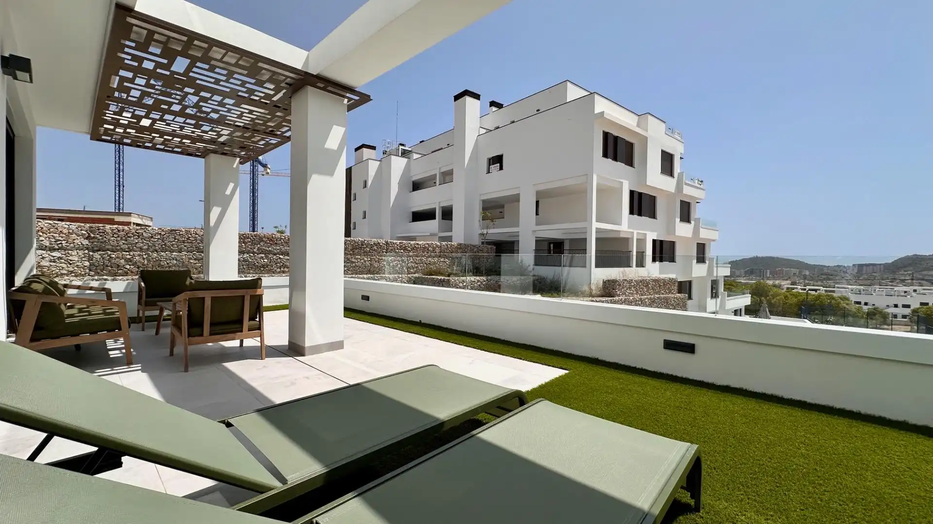 Terrace of Apartments for rent in Finestrat  with Air Conditioner, Heating and Private garden