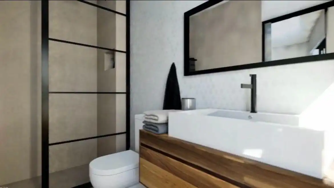 Badezimmer von Erdgeschoss zum Verkauf in Mataró mit Klimaanlage und Heizung