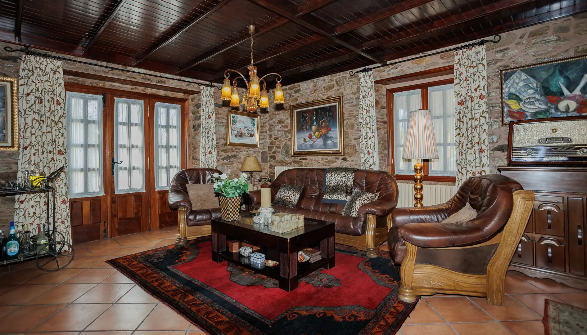 Sala de estar de Finca rústica en venta en Cospeito con Piscina