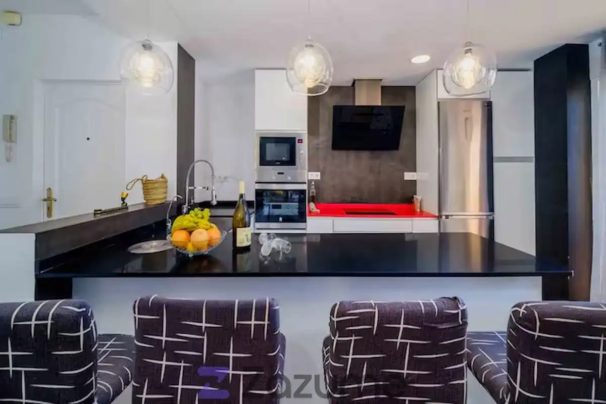 Cocina de Apartamento de alquiler en Jávea / Xàbia con Aire acondicionado, Amueblado y Horno