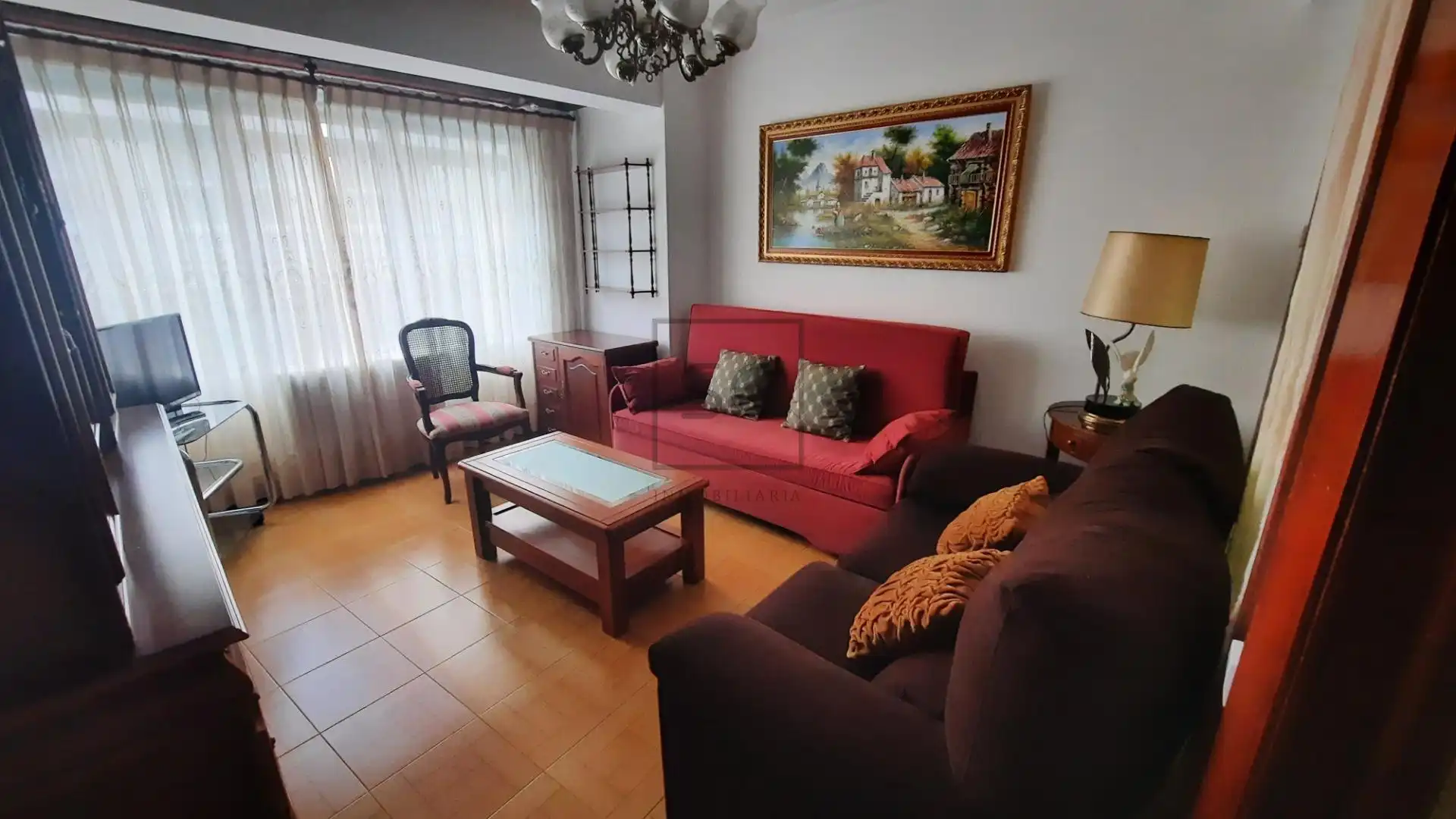 Wohnzimmer von Wohnung zur Miete in Ferrol mit Heizung, Terrasse und Möbliert