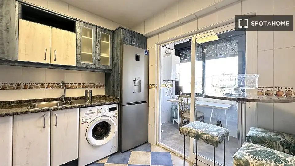 Kitchen of Flat for rent in Madrid  with Air Conditioner, Heating and Furnished