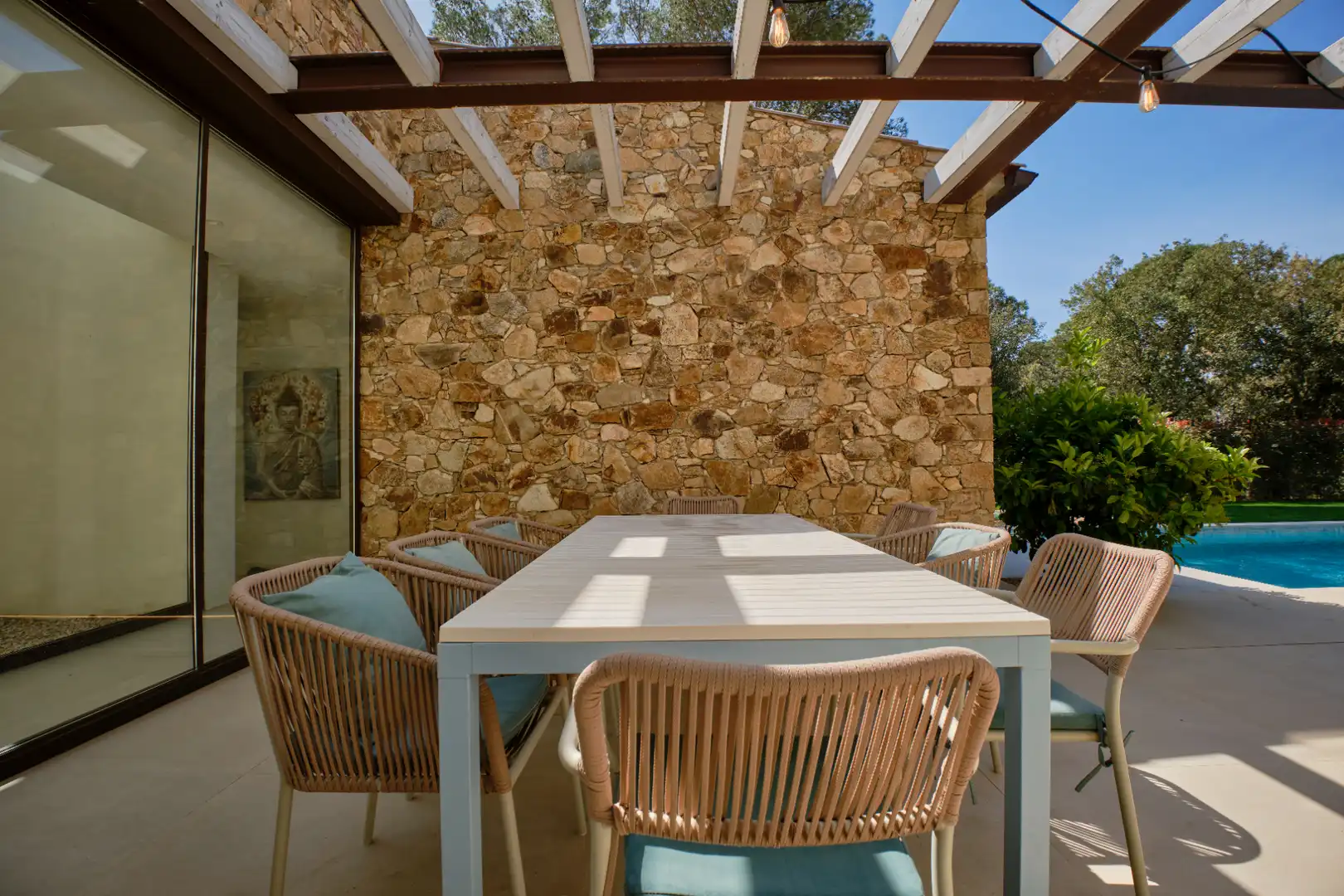 Terrace of Houses for rent in Mont-ras  with Air Conditioner, Heating and Private garden