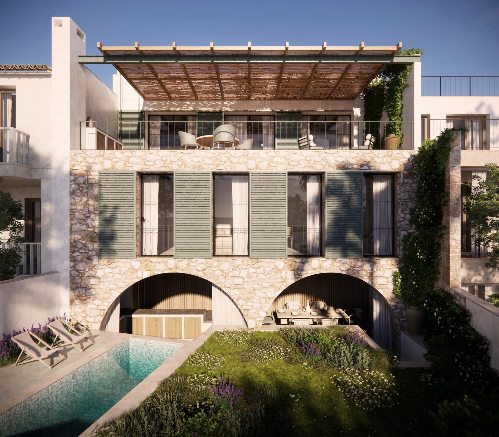 Exterior view of Single-family semi-detached for sale in Selva  with Swimming Pool