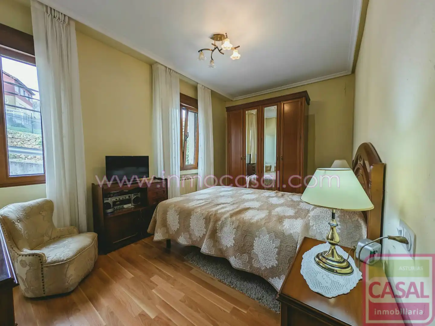 Schlafzimmer von Wohnung zum Verkauf in Mieres (Asturias) mit Heizung, Abstellraum und Möbliert