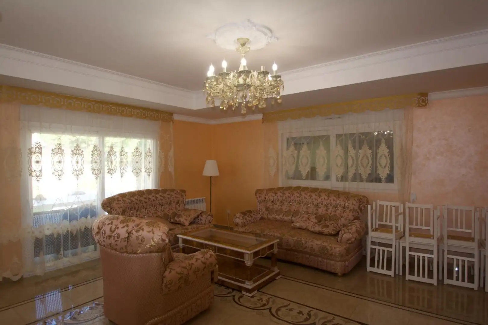 Wohnzimmer von Haus oder Chalet zum Verkauf in Orihuela mit Klimaanlage, Heizung und Privatgarten