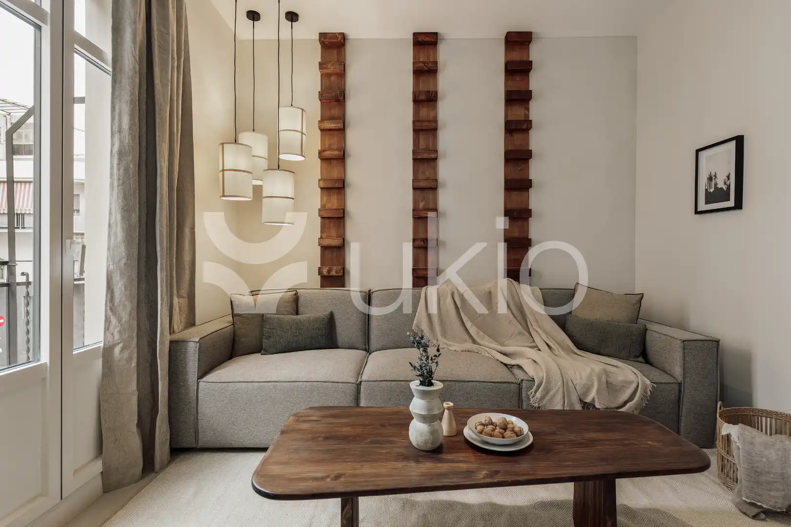 Sala de estar de Apartamento de alquiler en Barcelona con Aire acondicionado, Calefacción y Amueblado