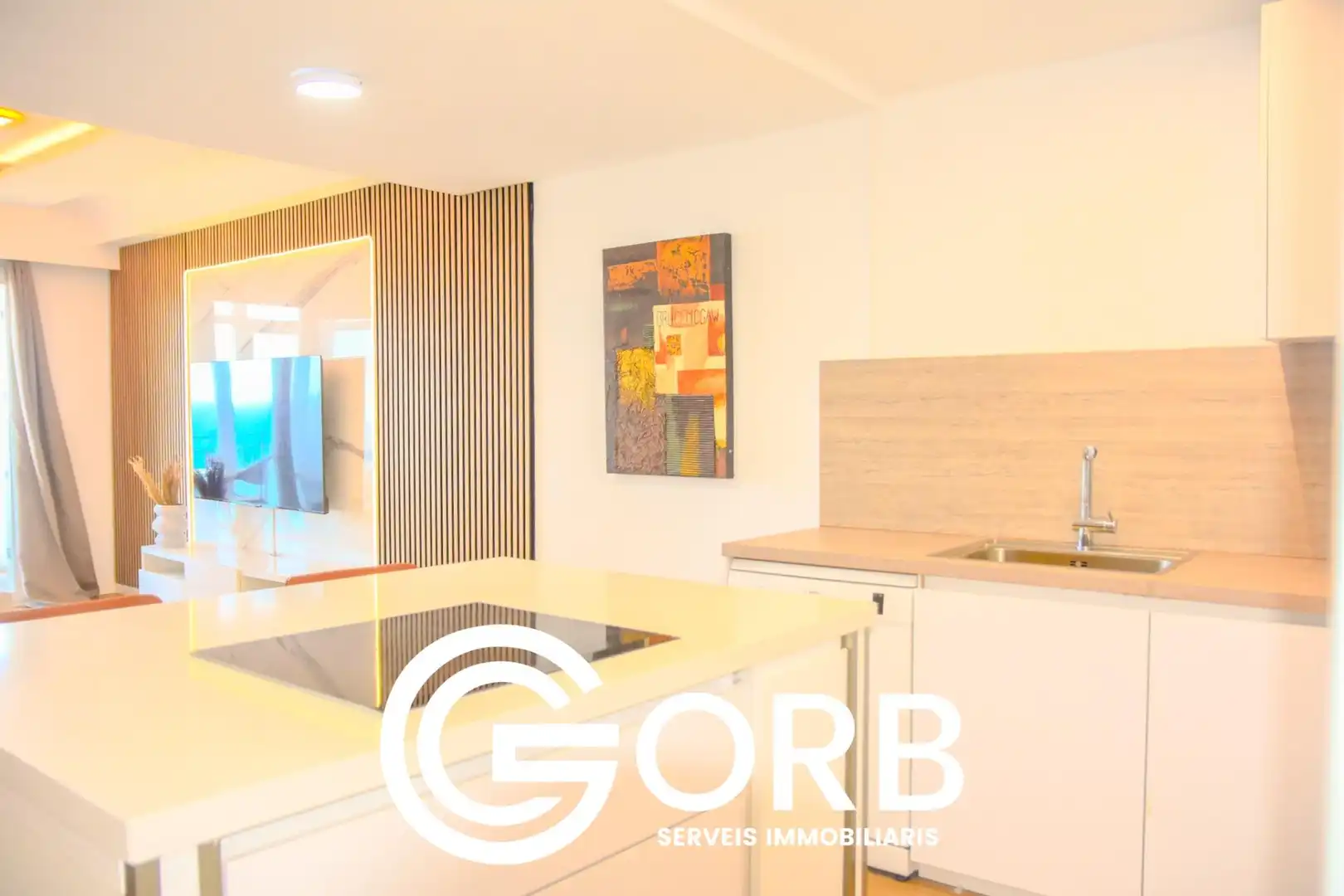 Küche von Wohnung zum Verkauf in Mataró mit Parkett, Terrasse und Möbliert