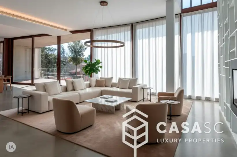 Living room of Houses for sale in Sant Cugat del Vallès  with Air Conditioner, Heating and Private garden