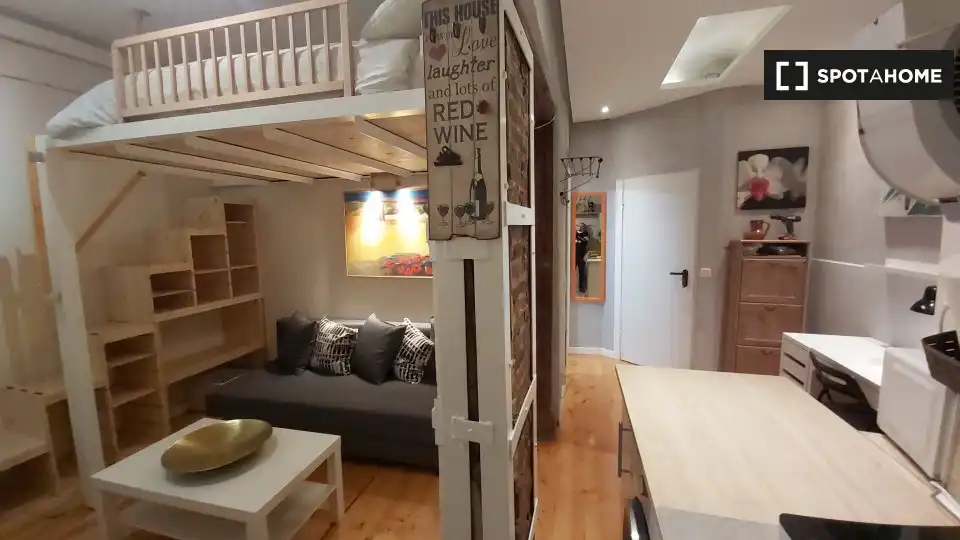 Living room of Study for share in Madrid  with Air Conditioner, Heating and Terrace
