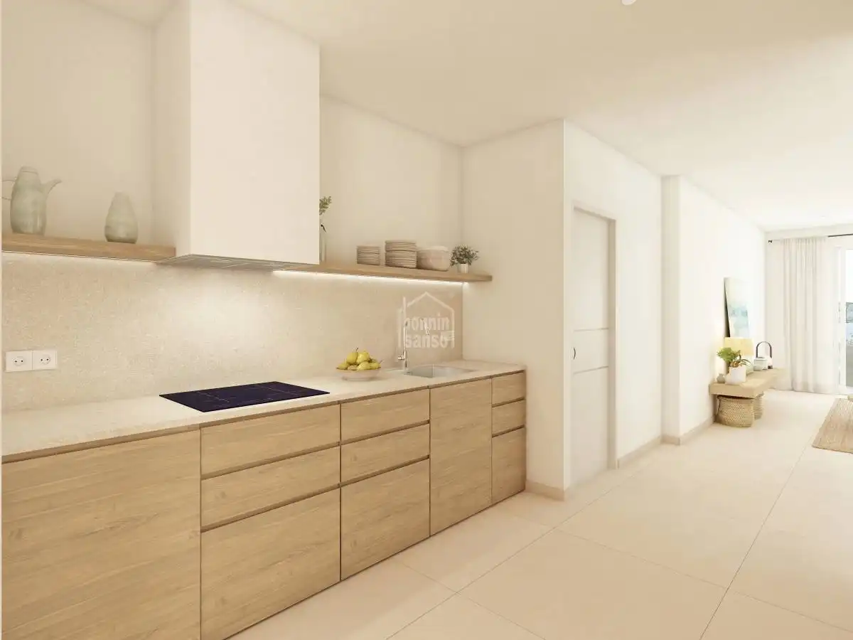 Cocina de Apartamento en venta en Es Mercadal con Jardín privado, Terraza y Piscina