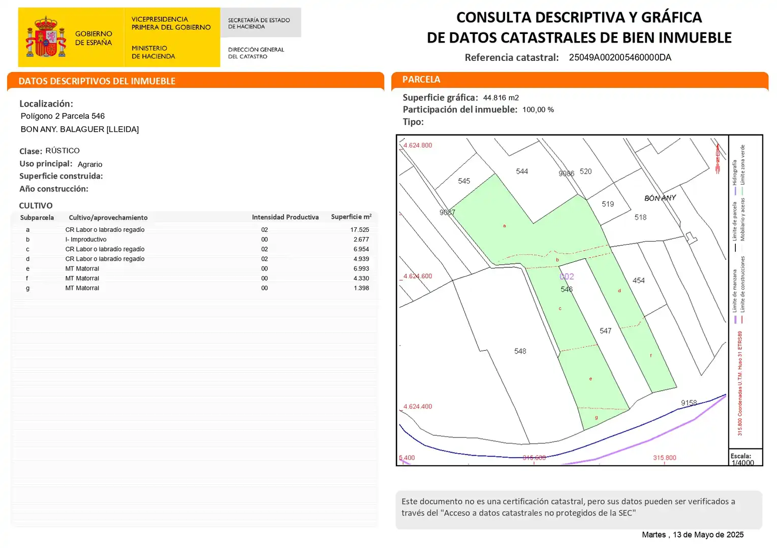 Terreno rústico en venta en Balaguer, imagen 5