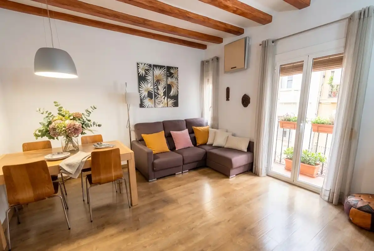 Sala de estar de Piso en venta en  Barcelona Capital con Aire acondicionado, Calefacción y Parquet