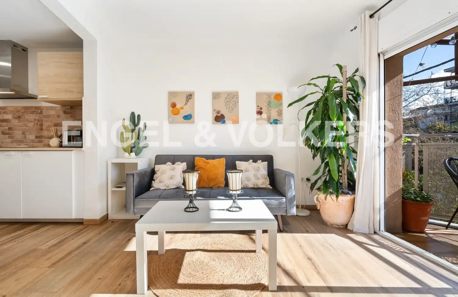 Wohnzimmer von Wohnung zur Miete in Barcelona mit Klimaanlage, Heizung und Parkett
