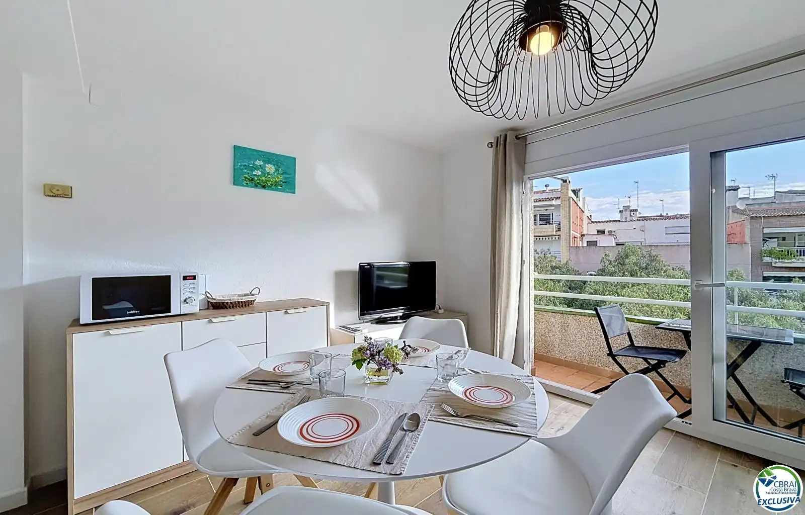 Dining room of Flat for sale in Roses  with Air Conditioner, Terrace and Furnished
