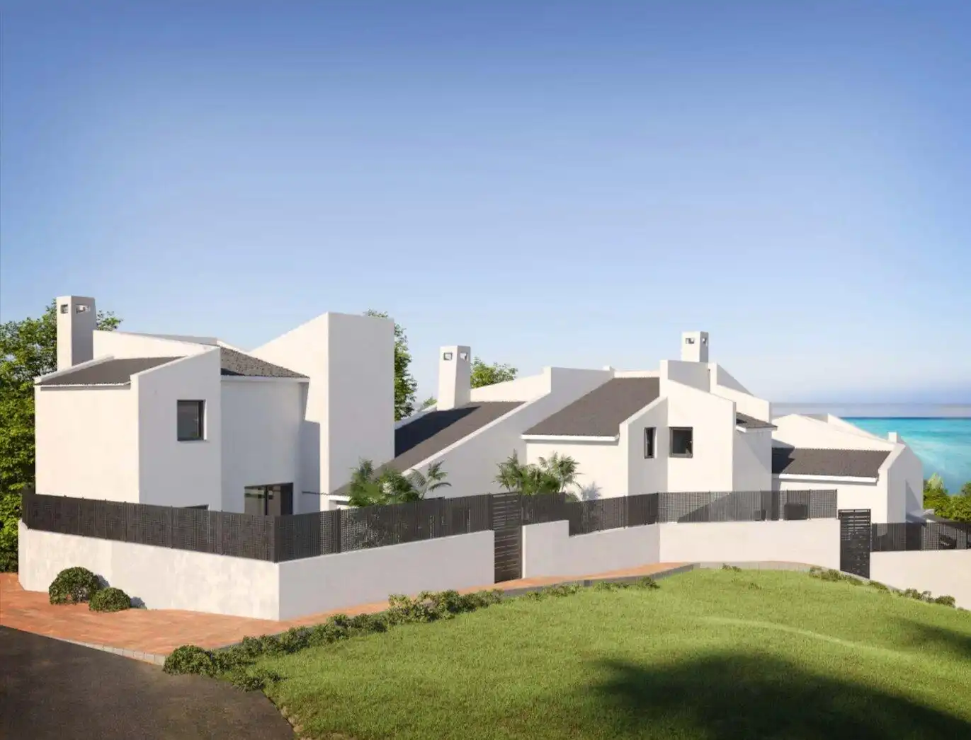 Exterior view of Detached homes for sale in Estepona  with Air Conditioner, Heating and Terrace
