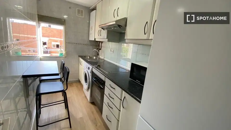 Cuina de Pis de lloguer en Madrid amb Aire condicionat, Calefacció i Moblat