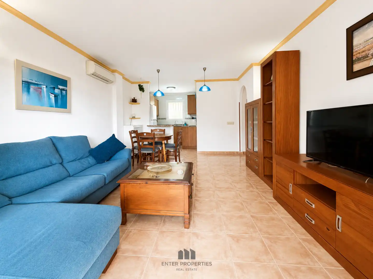 Wohnzimmer von Wohnung zum Verkauf in Benitachell / El Poble Nou de Benitatxell mit Klimaanlage, Heizung und Terrasse