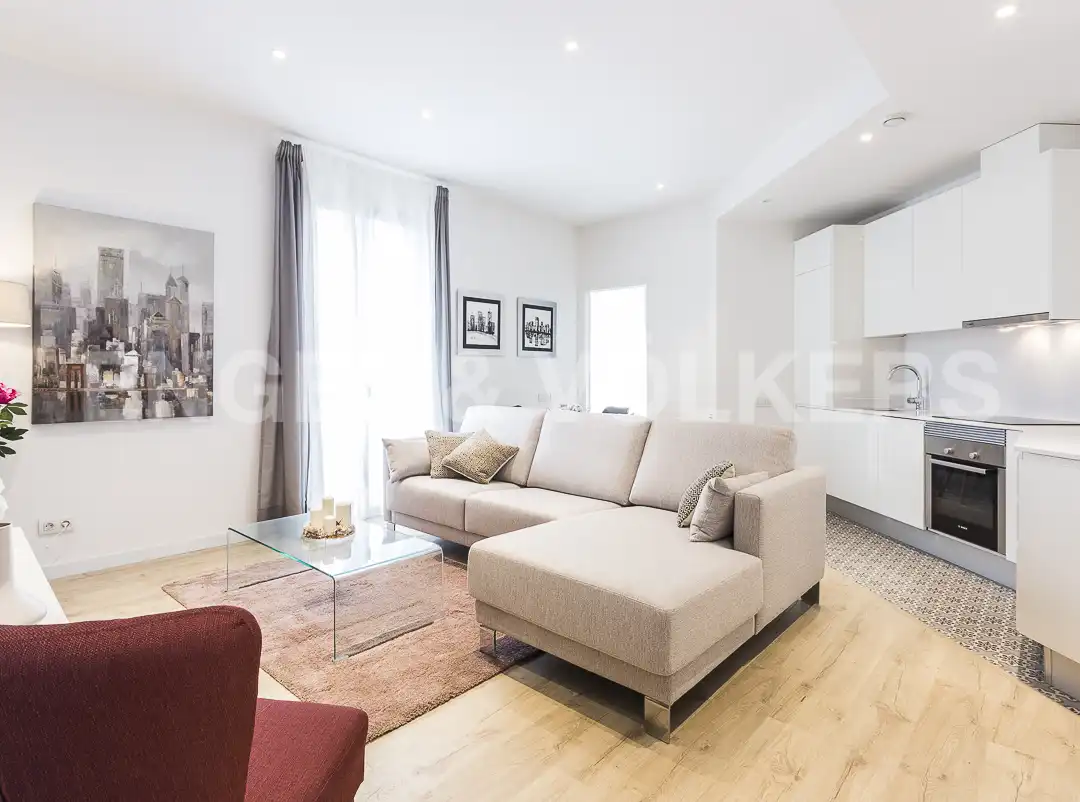 Living room of Flat for rent in Barcelona  with Air Conditioner, Heating and Furnished