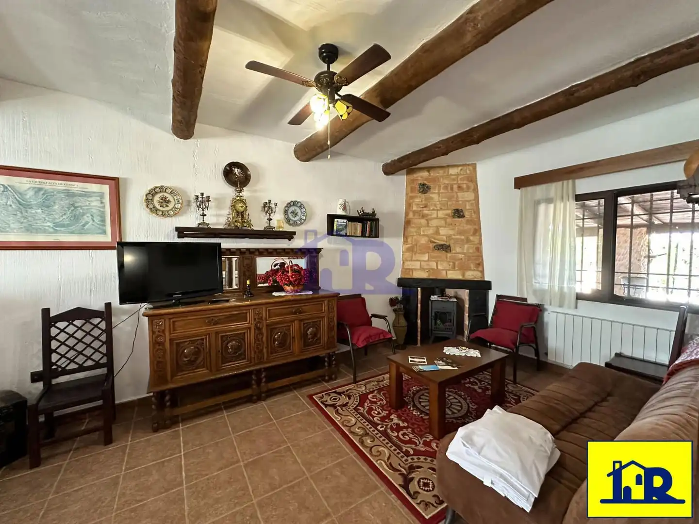 Living room of Houses for sale in Villar de Olalla  with Heating, Terrace and Storage room