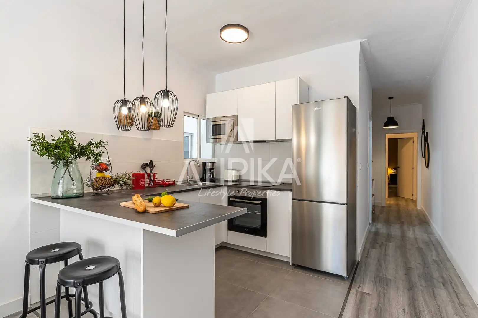 Cocina de Piso de alquiler en Barcelona con Aire acondicionado, Calefacción y Parquet