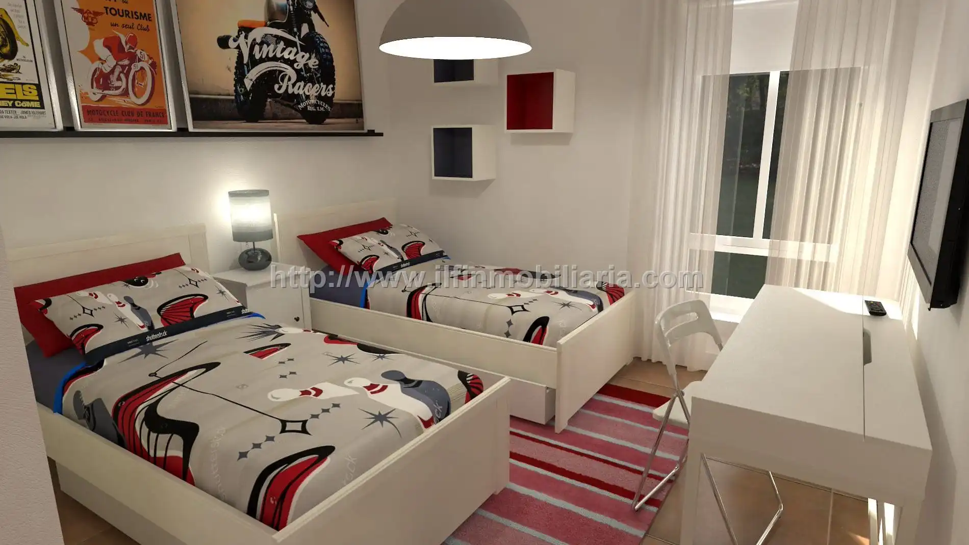 Schlafzimmer von Einfamilien-Reihenhaus zum Verkauf in  Palma de Mallorca mit Klimaanlage, Schwimmbad und Möbliert