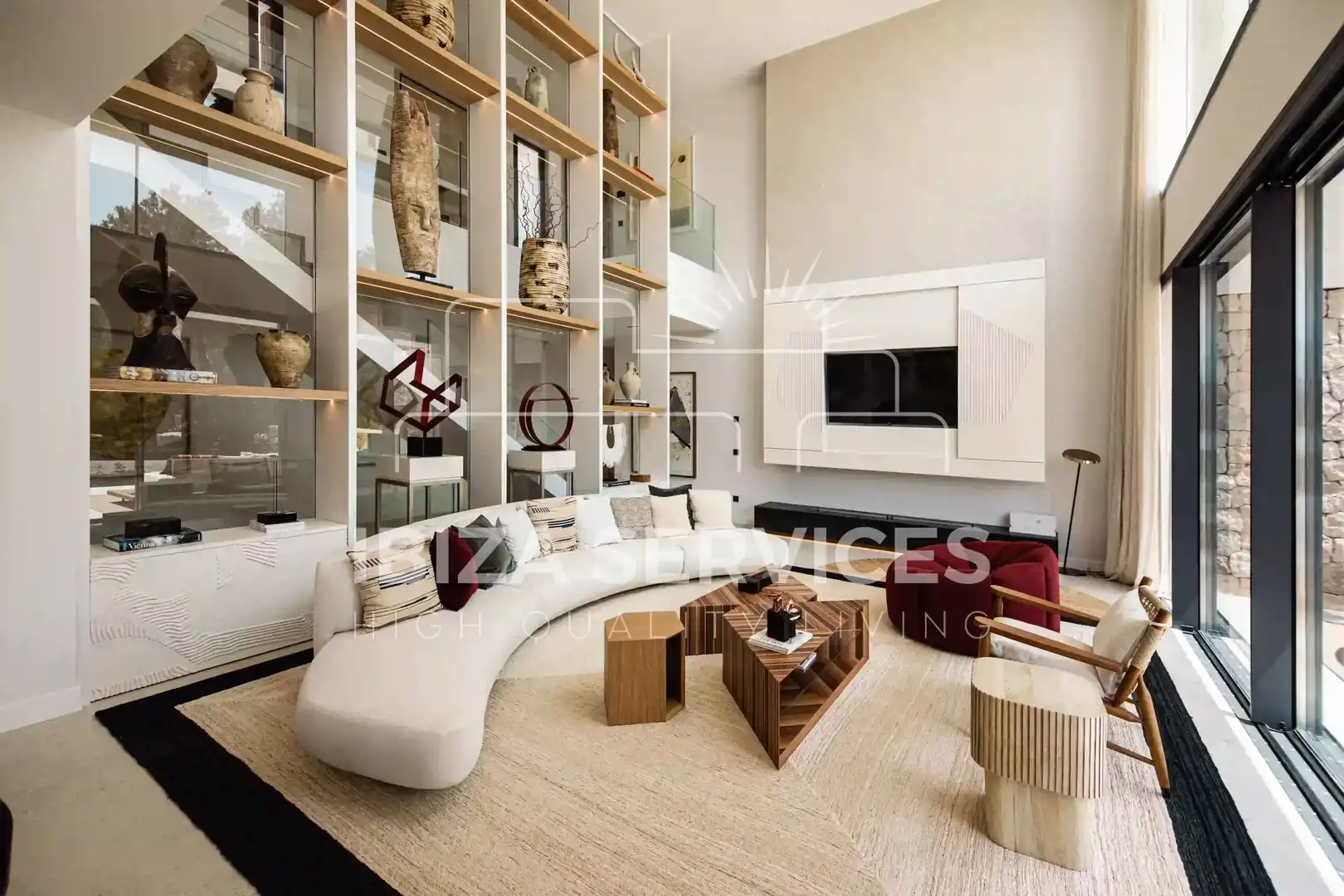 Sala de estar de Casa o chalet en venta en Santa Eulària des Riu con Aire acondicionado, Jardín privado y Piscina