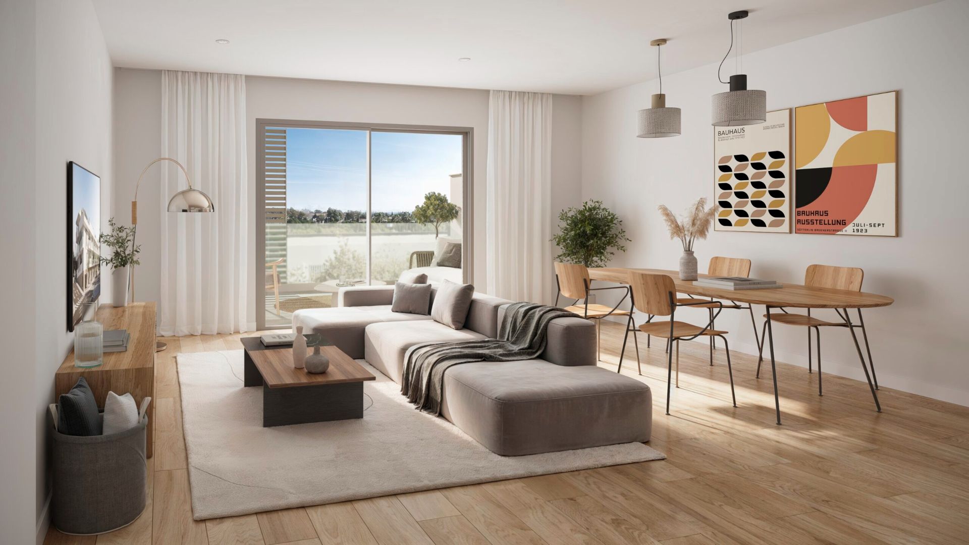 Living room of Flat for sale in Marbella  with Air Conditioner, Heating and Parquet flooring