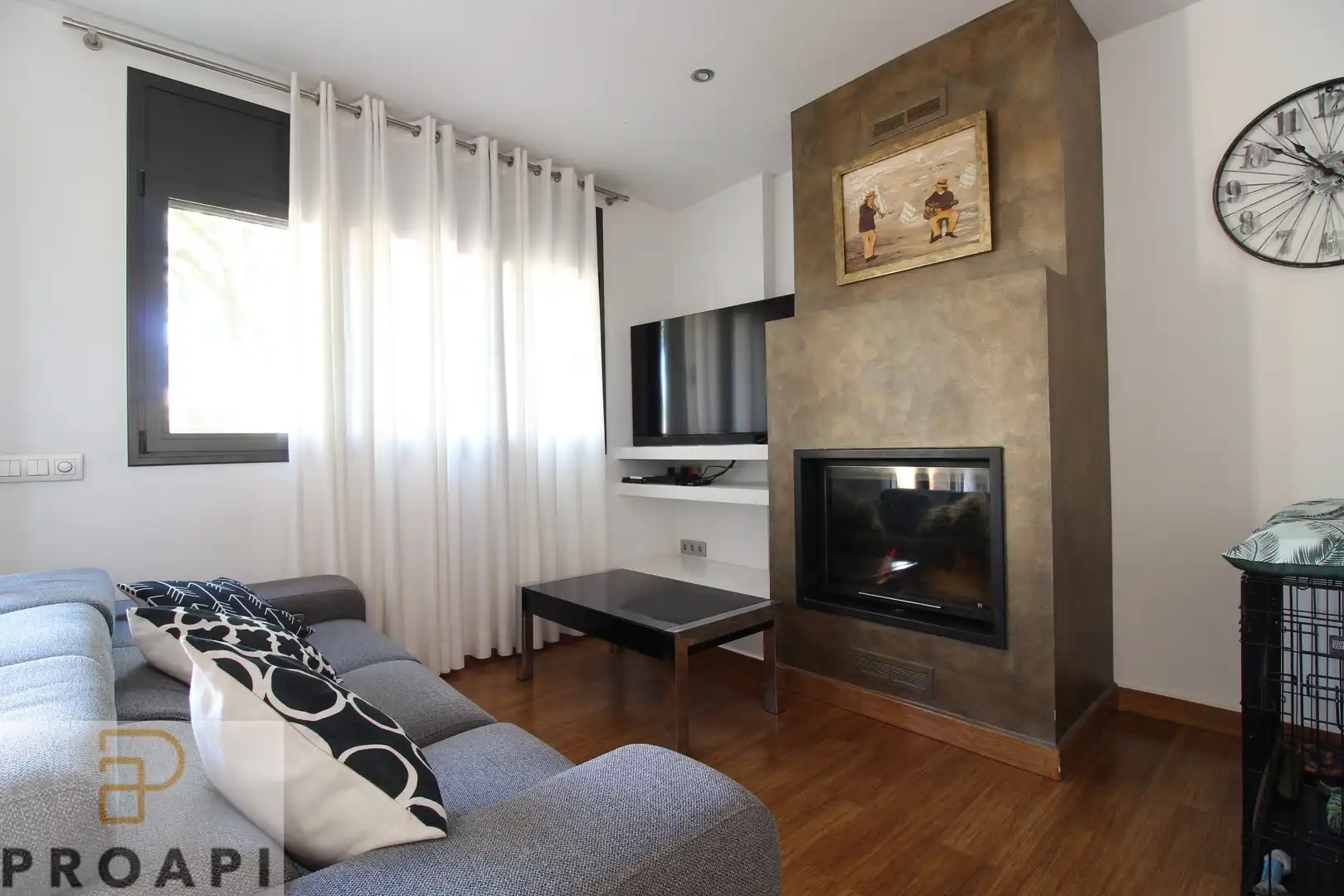 Wohnzimmer von Haus oder Chalet zum Verkauf in Fornells de la Selva mit Klimaanlage, Heizung und Privatgarten