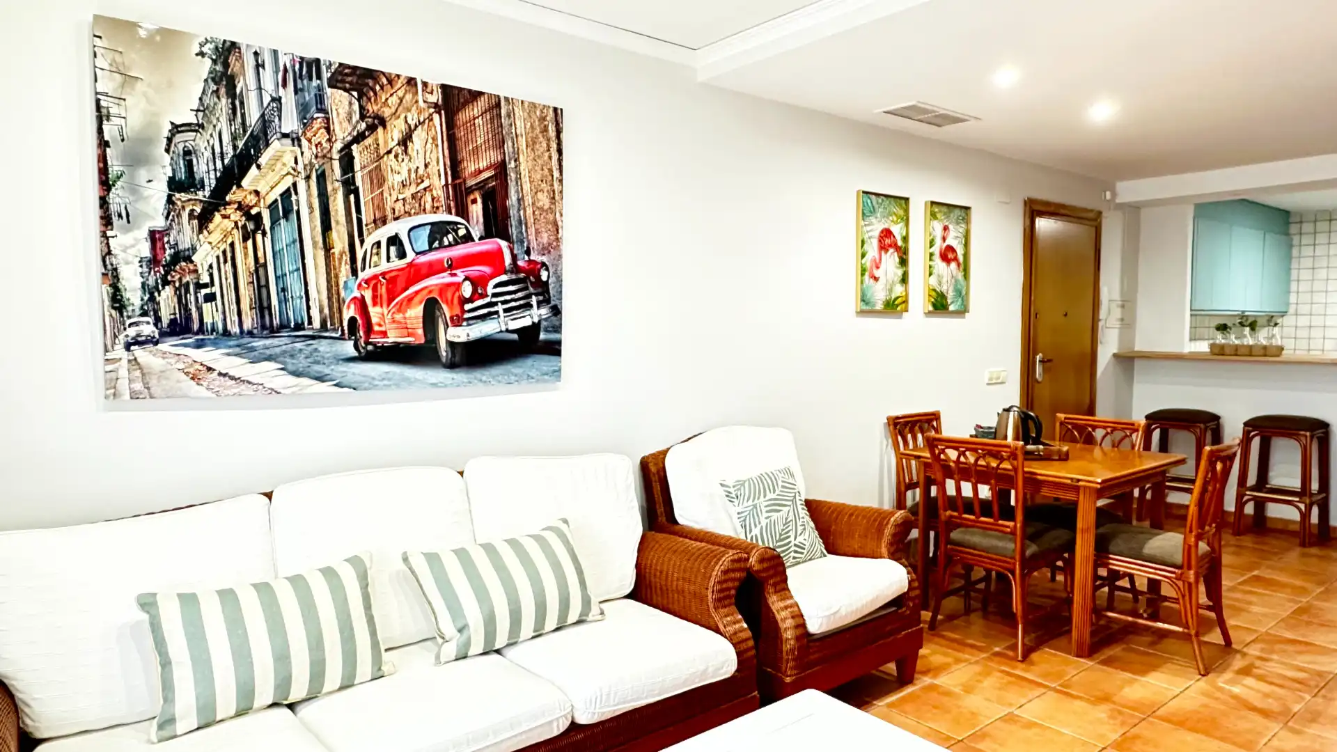 Sala d'estar de Apartament de lloguer en Oliva amb Aire condicionat, Calefacció i Terrassa