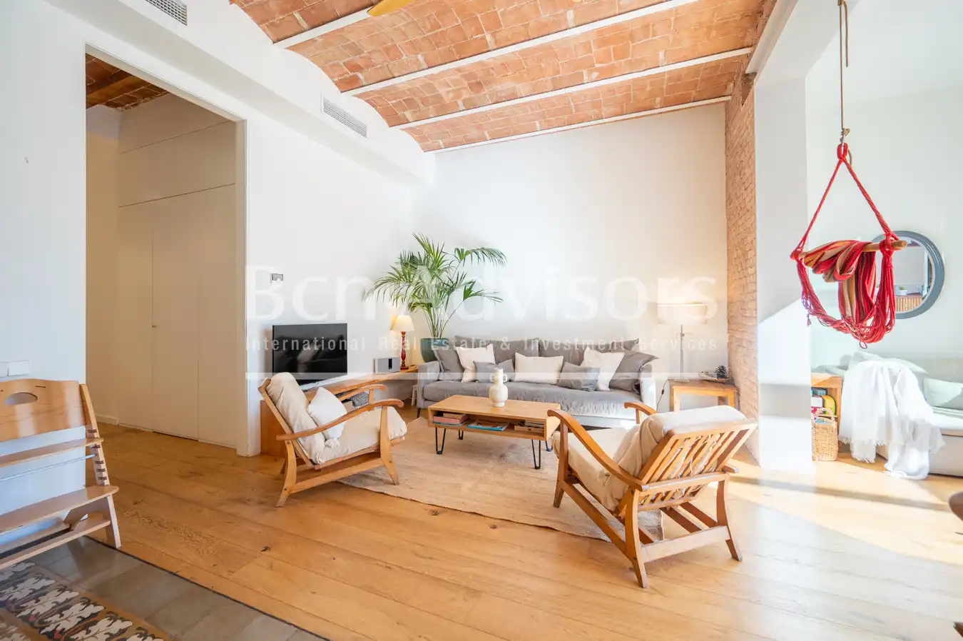 Sala de estar de Piso en venta en Barcelona con Aire acondicionado, Calefacción y Parquet
