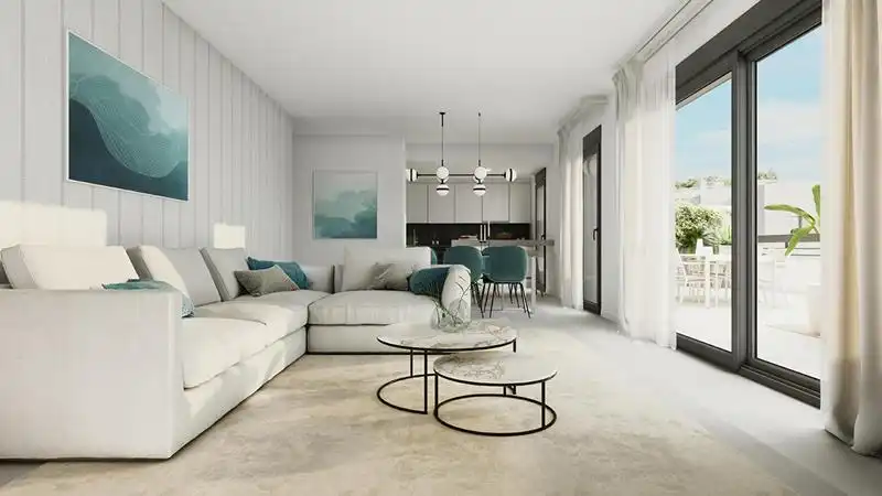 Living room of Flat for sale in Estepona  with Air Conditioner, Heating and Private garden