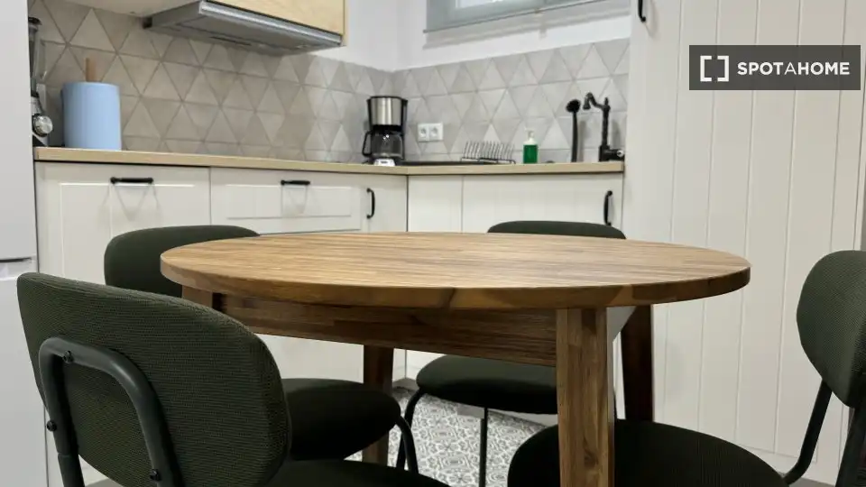 Cuina de Apartament per a compartir en Madrid amb Aire condicionat, Calefacció i Terrassa