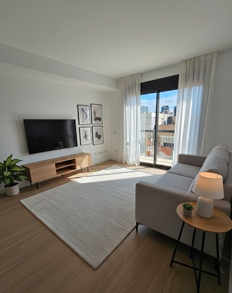 Living room of Flat to rent in Sant Adrià de Besòs  with Air Conditioner, Heating and Parquet flooring