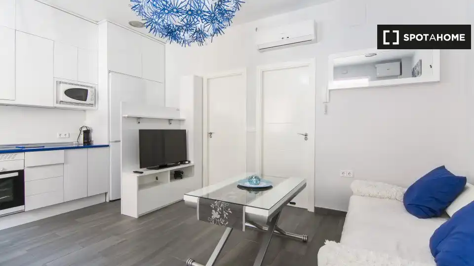 Sala de estar de Apartamento para compartir en Madrid con Aire acondicionado, Calefacción y Terraza