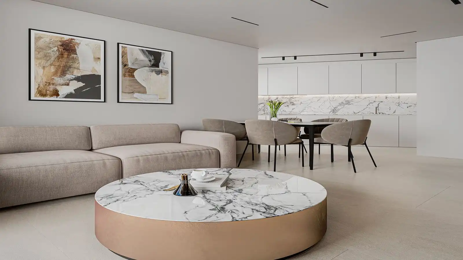Sala de estar de Apartamento en venta en Calpe / Calp con Aire acondicionado, Calefacción y Terraza