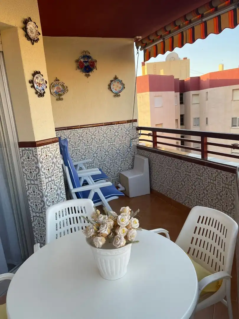 Terrassa de Apartament de lloguer en Mazarrón amb Aire condicionat, Calefacció i Moblat